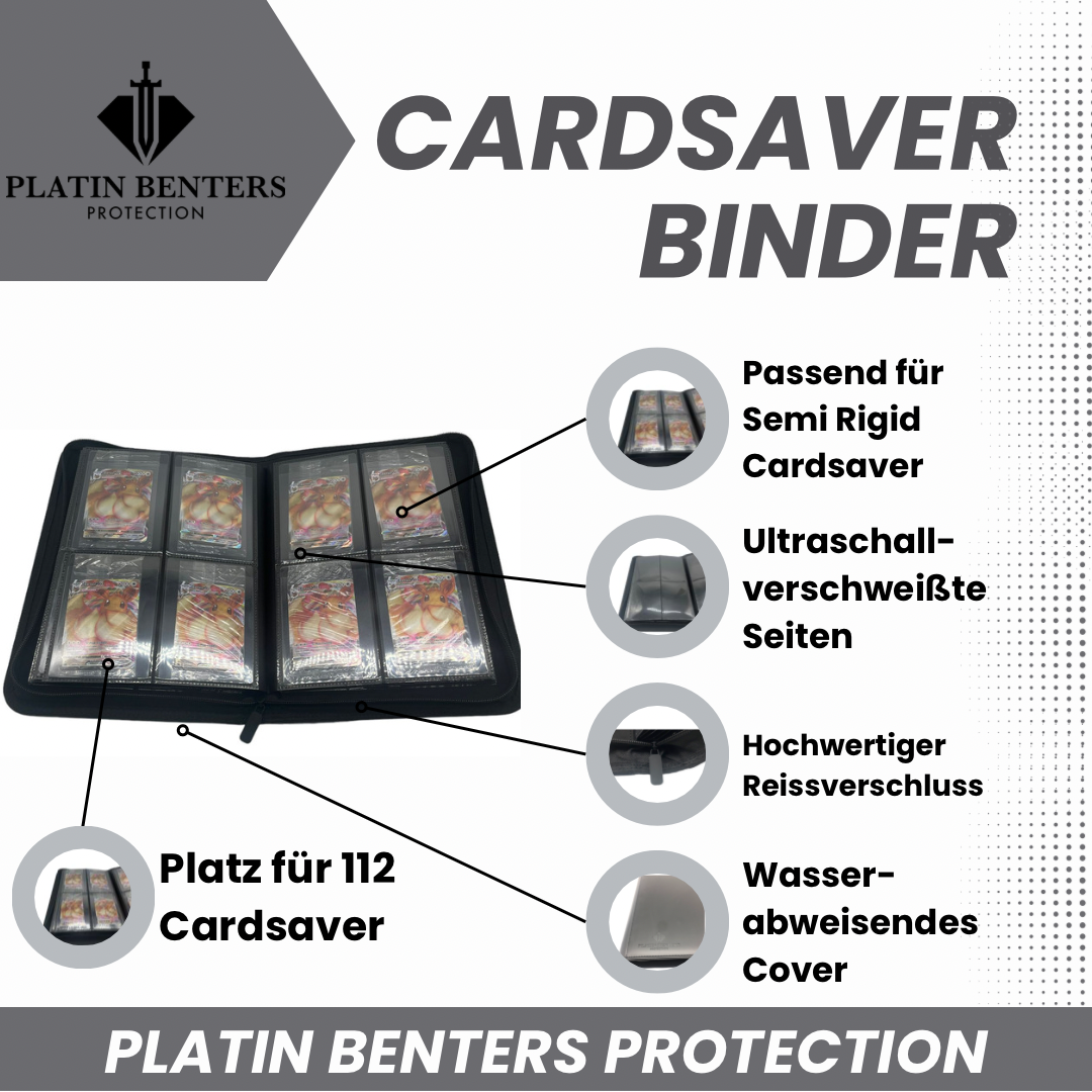 Platin Benters Protection Cardsaver 4-Pocket Semi Rigid Zippered Binder - Poke Planet