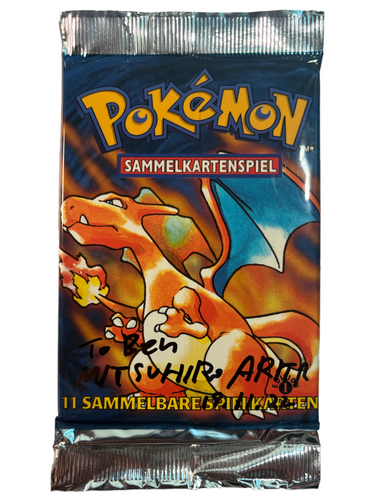 Pokemon Base Set 1 Edition Einzelbooster Deutsch signed by Mitsuhirio Arita - Poke Planet